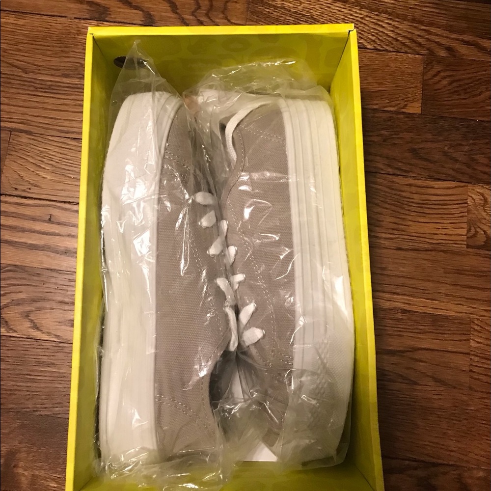 Charlotte Russe gray low top canvas shoes.
